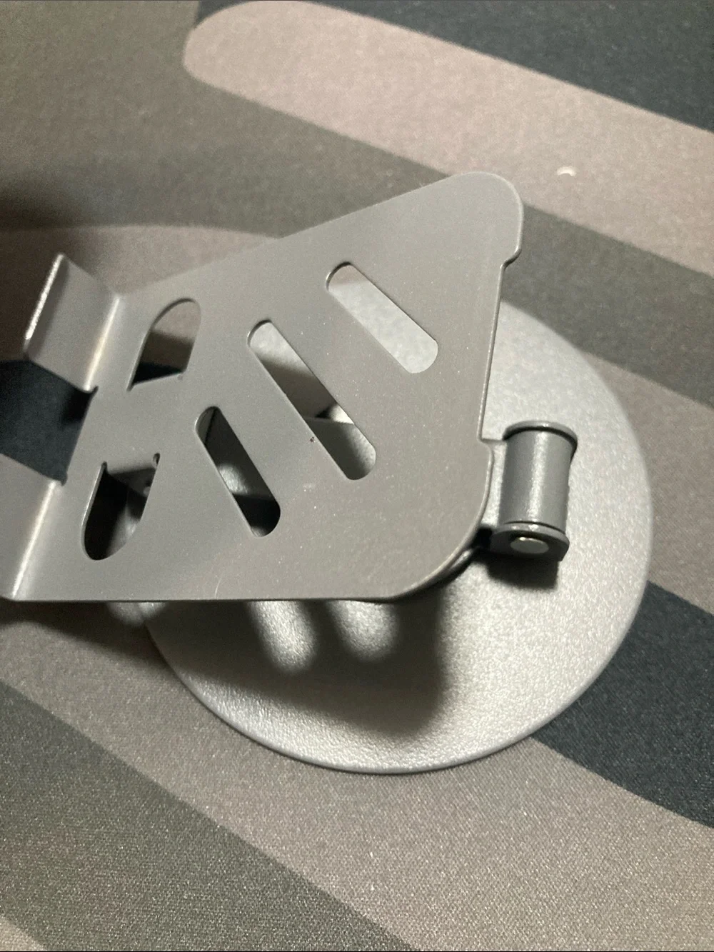Foldable Gray Metal Phone Stand Holder - Compact Desk Mount
